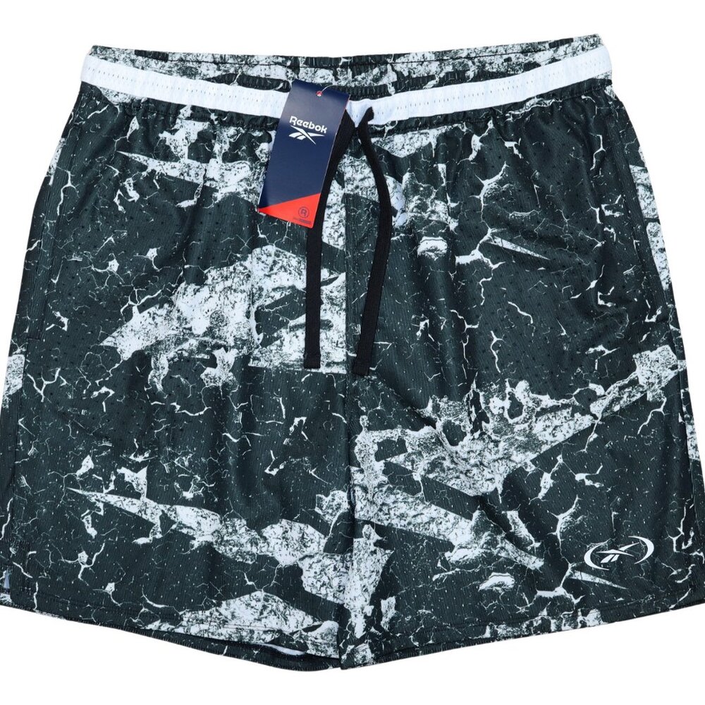 Reebok Perforated Mesh Drawstring Waist 7" Inseam Athletic Men's Shorts NWT